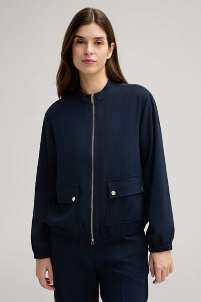 Leichter Crêpe-Blouson mit Pattentaschen
