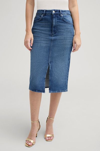 Schmal geschnittener Denim-Bleistiftrock