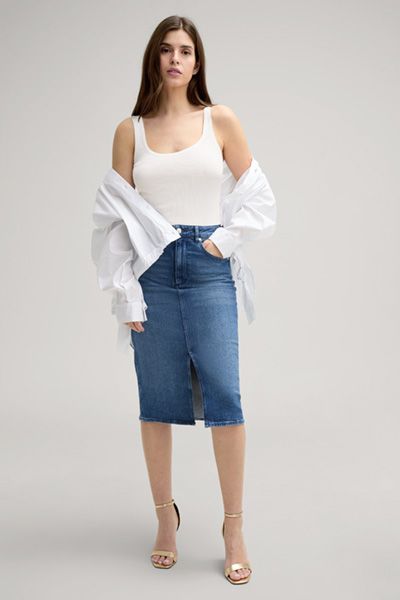 Schmal geschnittener Denim-Bleistiftrock