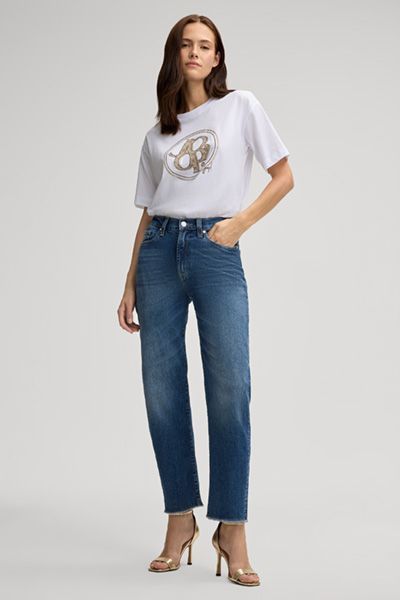 High-Waist Jeans mit Karottenschnitt