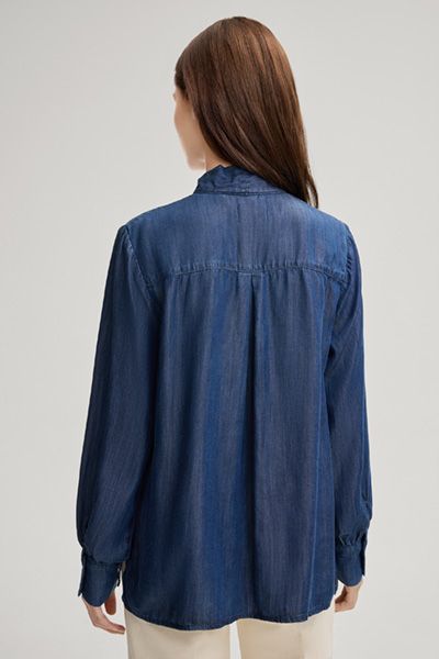 Elegante Jeansbluse mit Schluppe