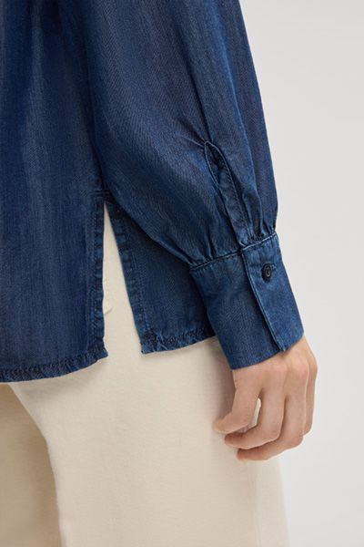 Elegante Jeansbluse mit Schluppe