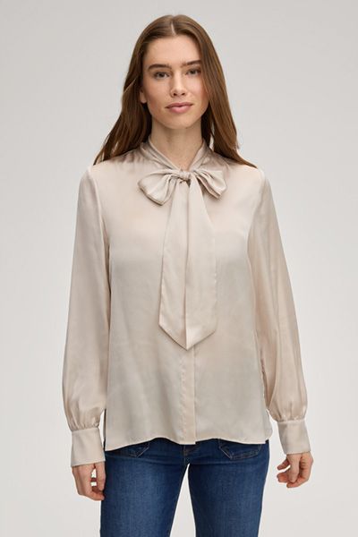Elegante Satinbluse mit Schluppe