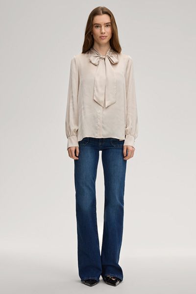 Elegante Satinbluse mit Schluppe