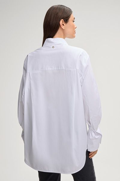 Oversized Baumwollbluse mit Cut-Outs