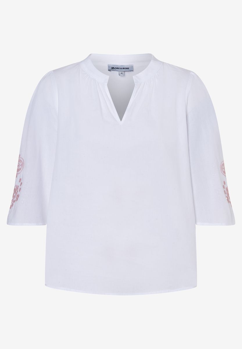 Bluse mit bestickten Ärmeln