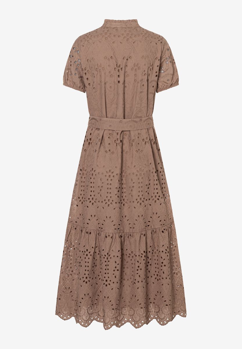 Gestuftes Midikleid mit Lochstickerei