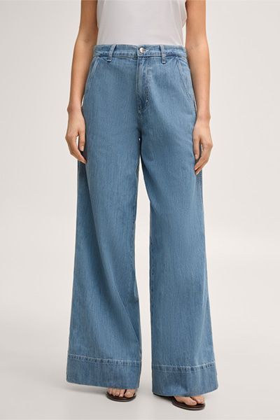 High-Waist Palazzo-Jeans mit weitem Bein