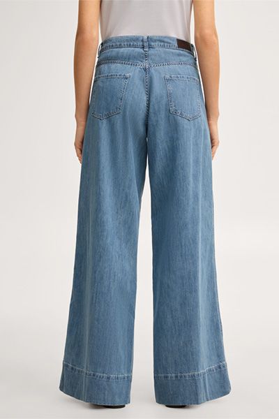 High-Waist Palazzo-Jeans mit weitem Bein