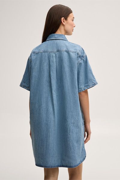 Entspanntes Denim-Polo-Hemdkleid