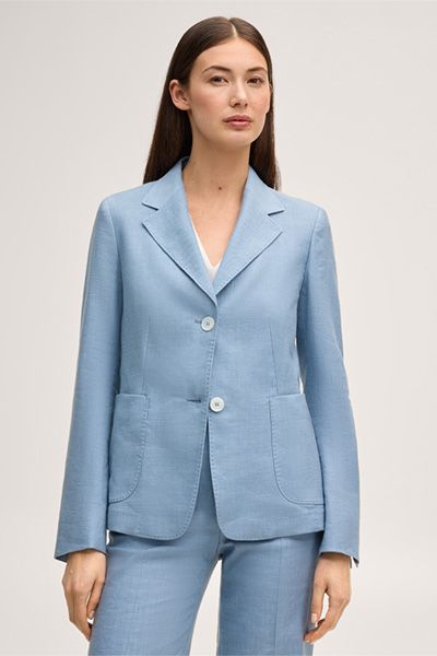 Taillierter Blazer aus Stretch-Leinen