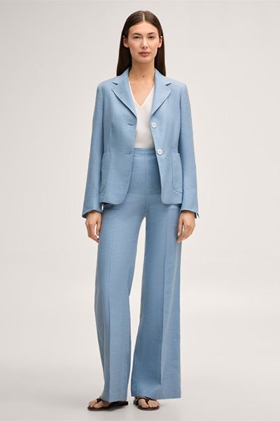 Taillierter Blazer aus Stretch-Leinen