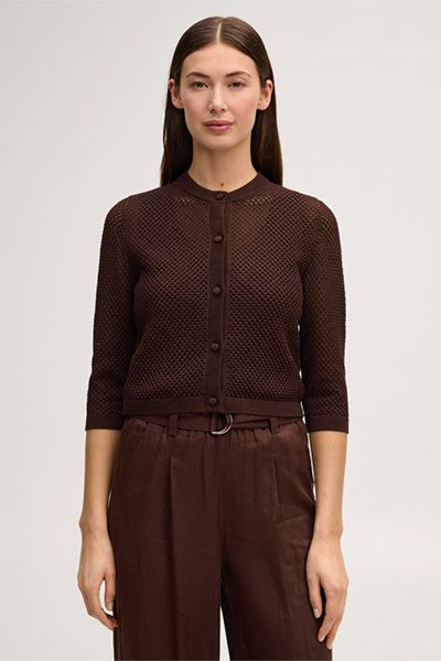 Cardigan mit Netzstruktur und Knöpfen