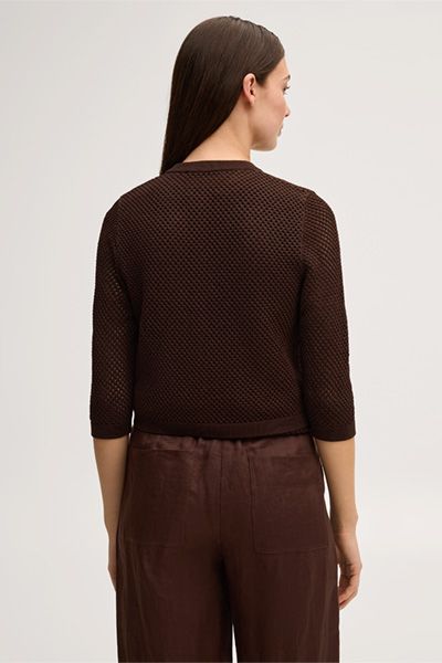 Cardigan mit Netzstruktur und Knöpfen