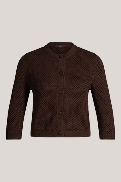 Cardigan mit Netzstruktur und Knöpfen