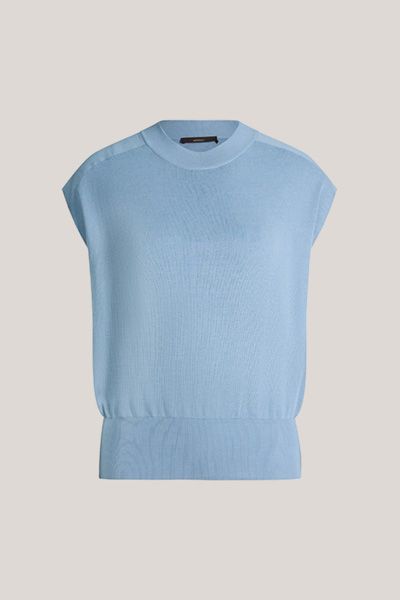 Stricktop aus Seiden-Baumwoll-Mix
