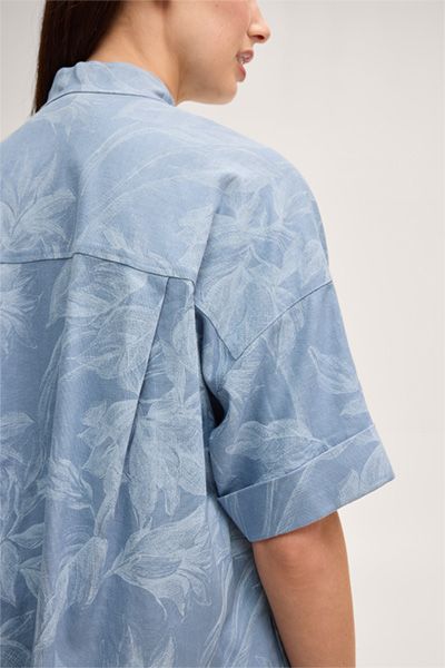 Florale Bluse mit Stehkragen