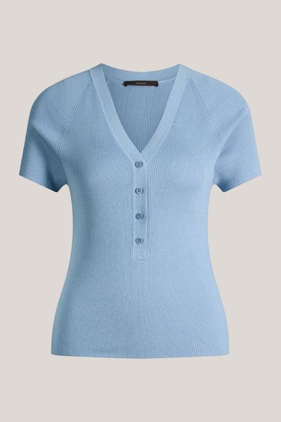 Rippstrick-Shirt aus Seide-Baumwolle