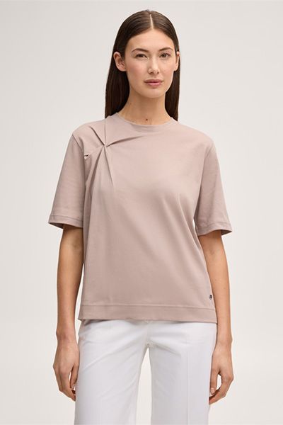 Baumwoll-Interlock-Shirt mit Knotendetail