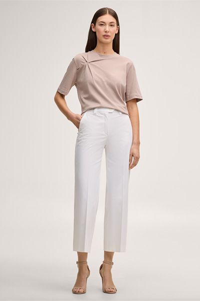 Baumwoll-Interlock-Shirt mit Knotendetail