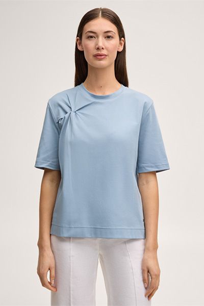 Baumwoll-Shirt mit Knotendetail