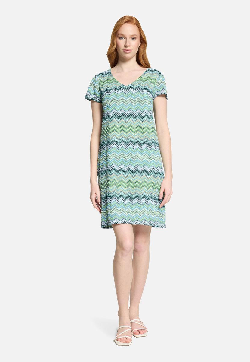 Zickzack-Kleid mit V-Ausschnitt