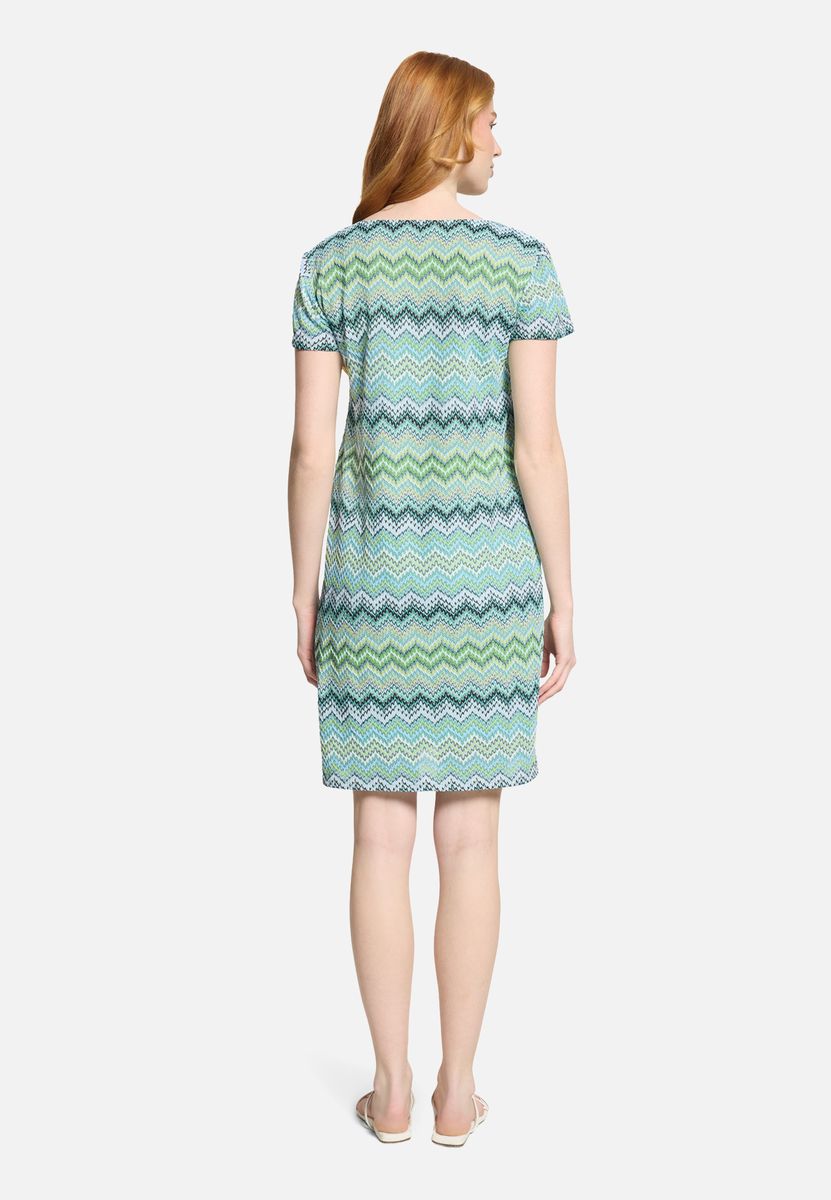 Zickzack-Kleid mit V-Ausschnitt