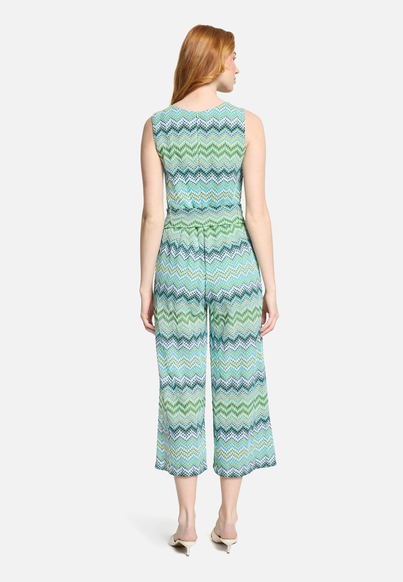 Ärmelloser Jumpsuit mit Zickzack-Muster