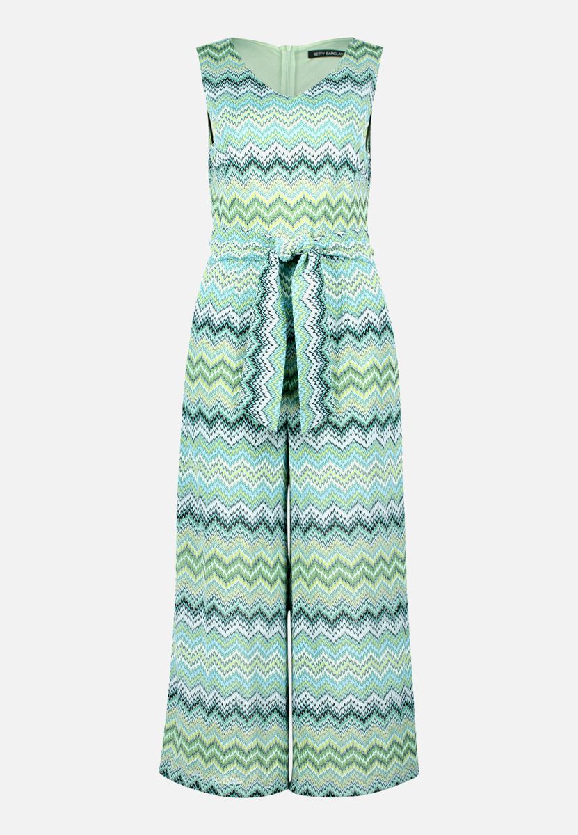 Ärmelloser Jumpsuit mit Zickzack-Muster