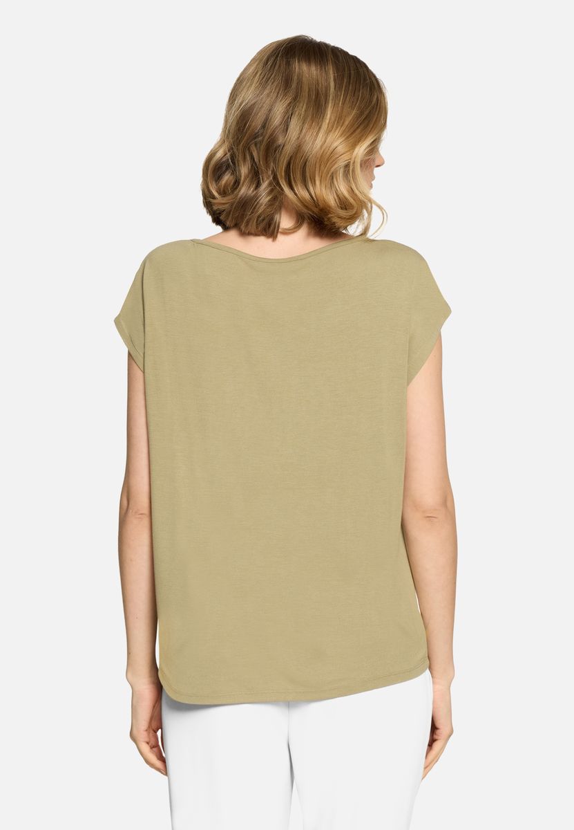 T-Shirt mit Mix-Print und Glitzersteinen