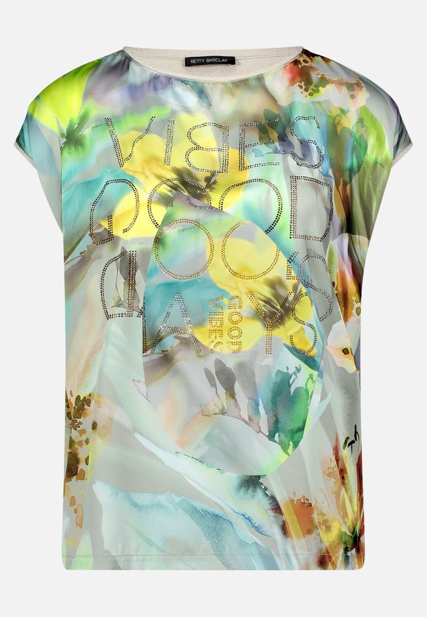 Florales Blusenshirt mit Strassverzierung