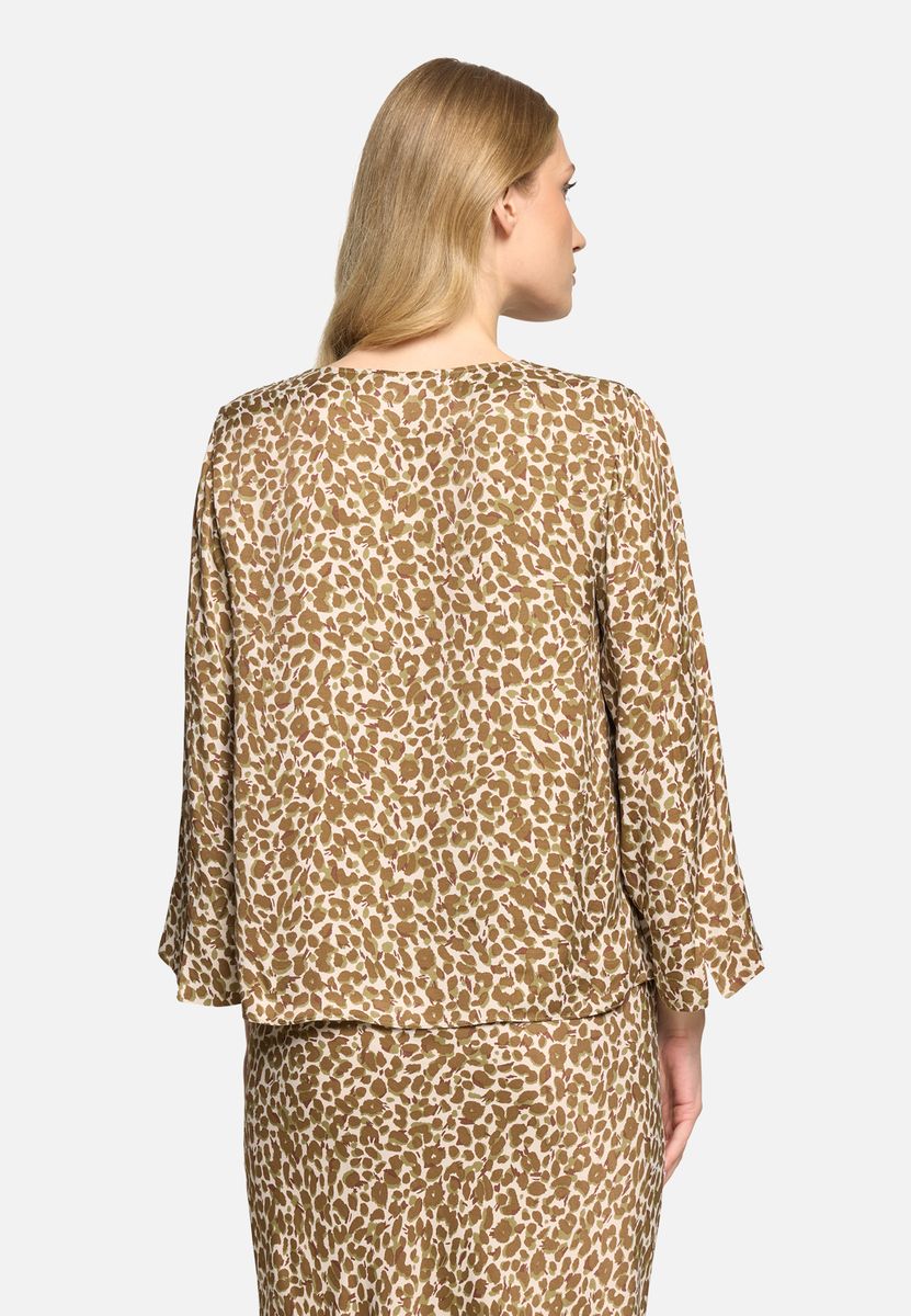 V-Ausschnitt Bluse mit Leoprint