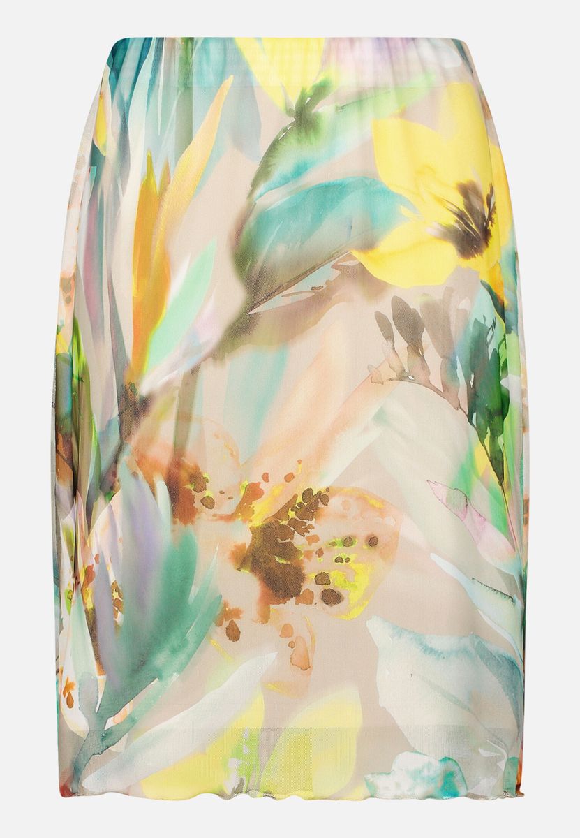 Midirock mit Aquarell-Blumenmuster
