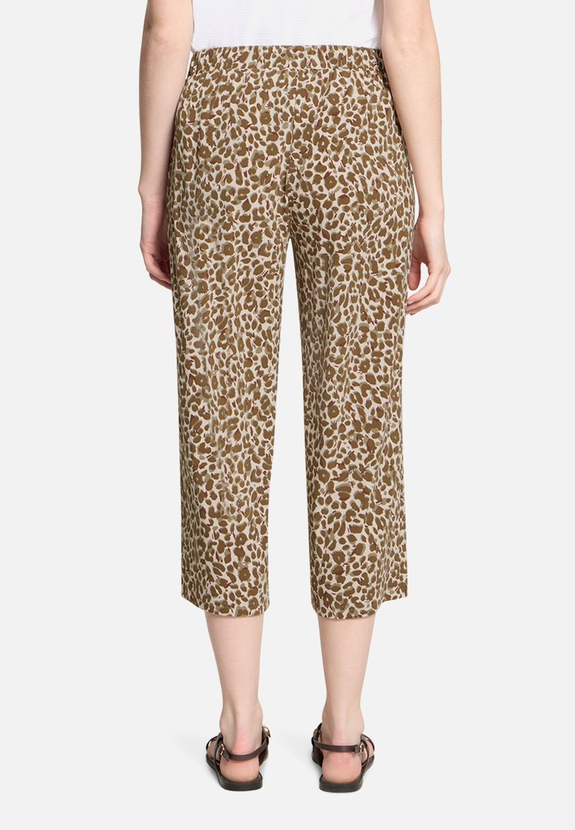 High-Waist Culotte mit Leopardenmuster