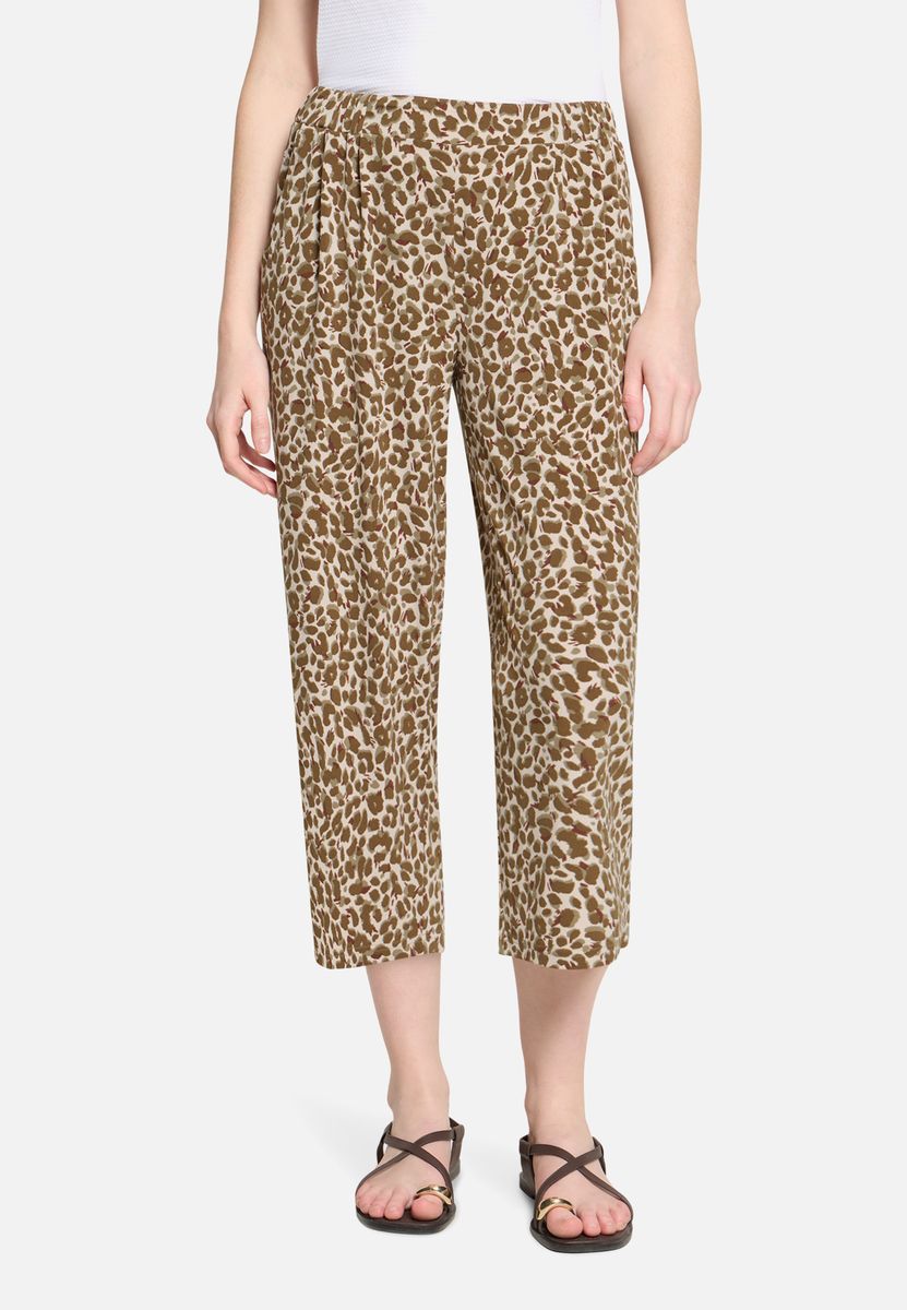 High-Waist Culotte mit Leopardenmuster
