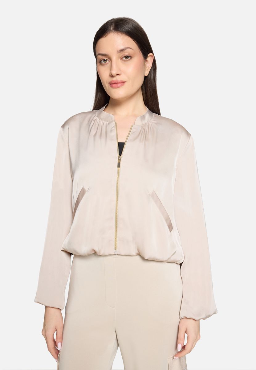 Eleganter Satin-Blouson mit Reißverschluss