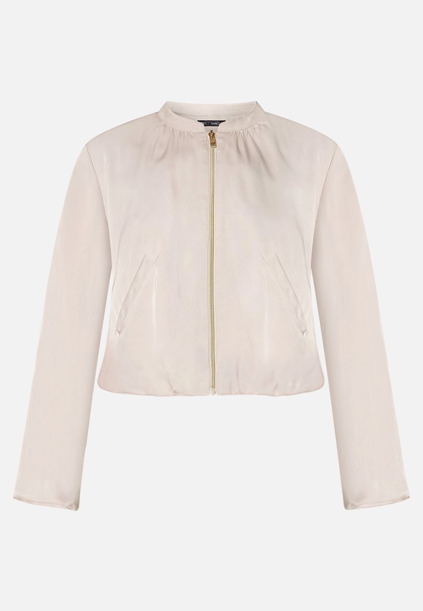 Eleganter Satin-Blouson mit Reißverschluss