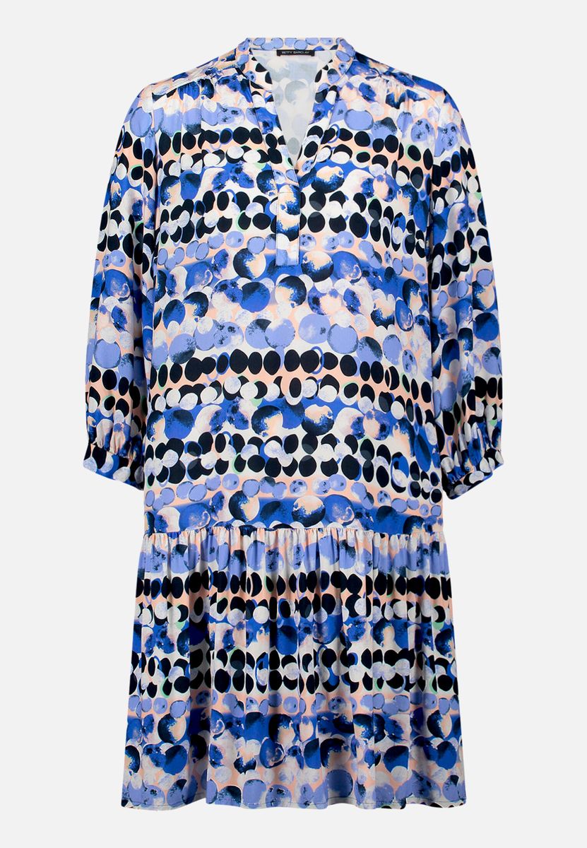 Luftiges Stufen-Midikleid mit abstraktem Print