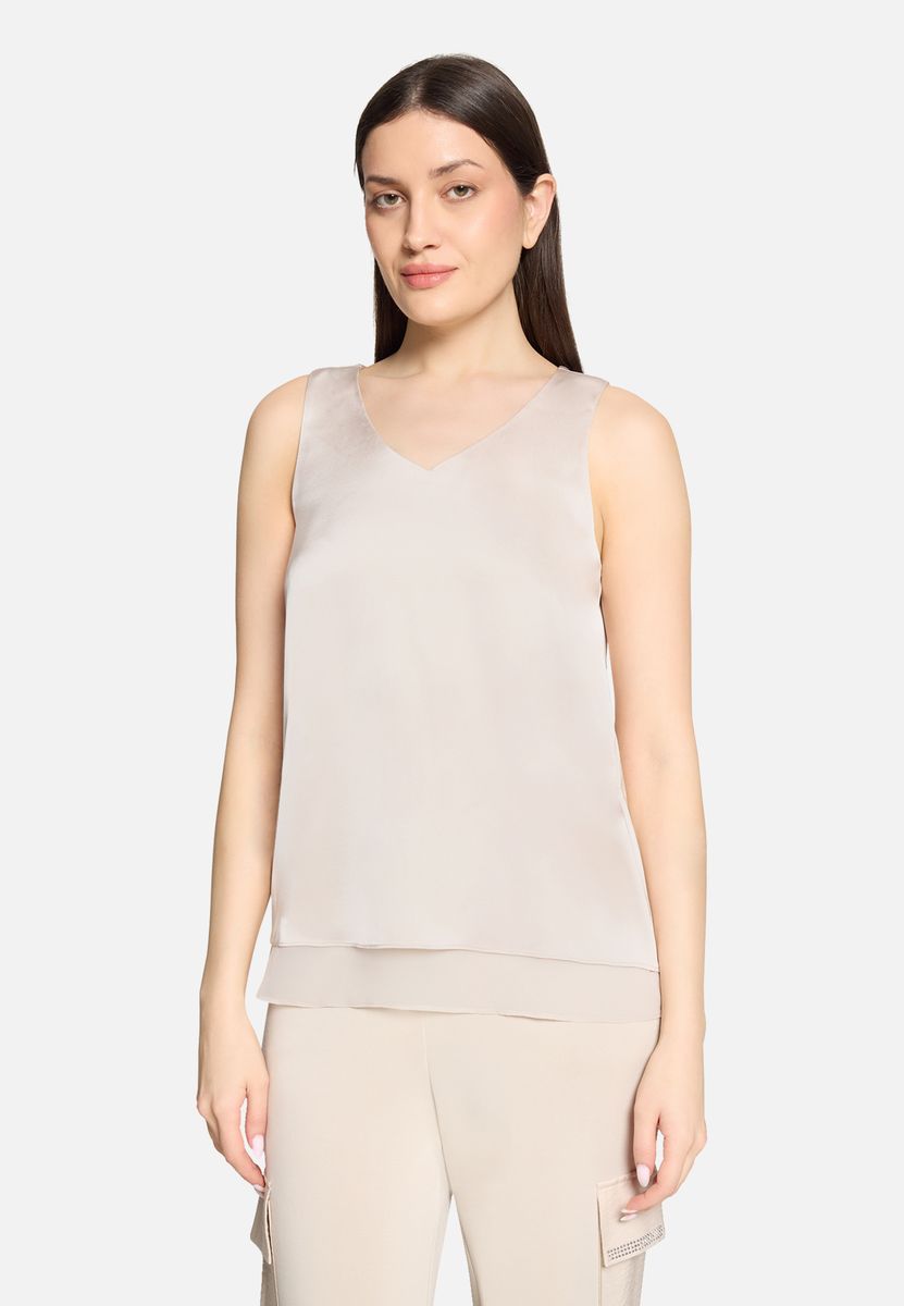 Elegantes V-Ausschnitt Blusentop mit Lagenlook
