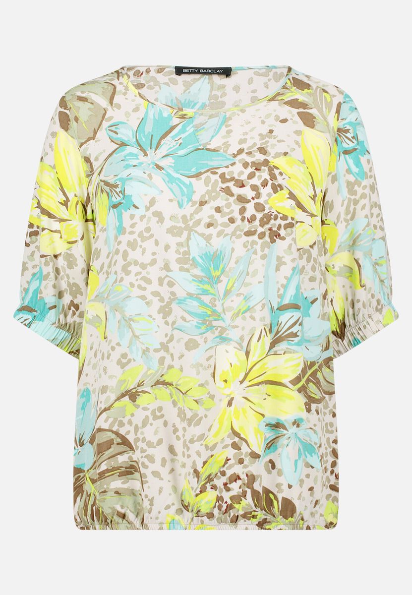 Bluse mit Blumen- und Leopardenmuster