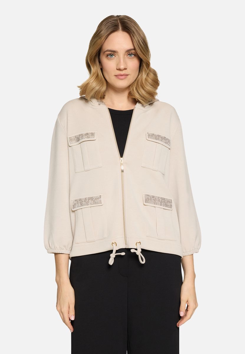 Kapuzenjacke im Utility-Stil mit Glitzersteinen