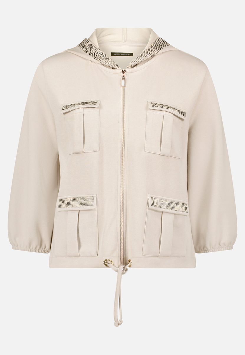 Kapuzenjacke im Utility-Stil mit Glitzersteinen