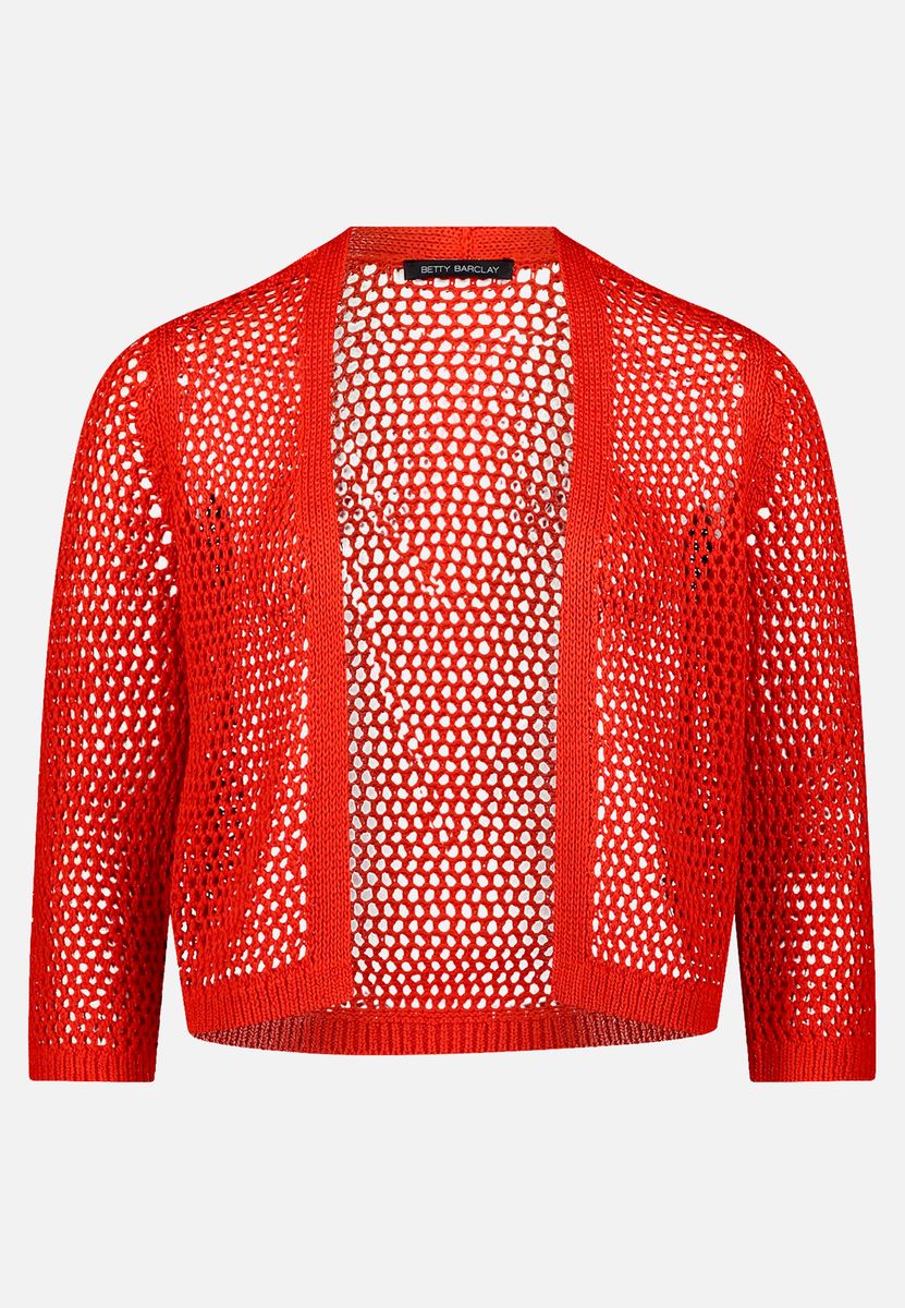 Kurzstrickjacke mit Lochmuster