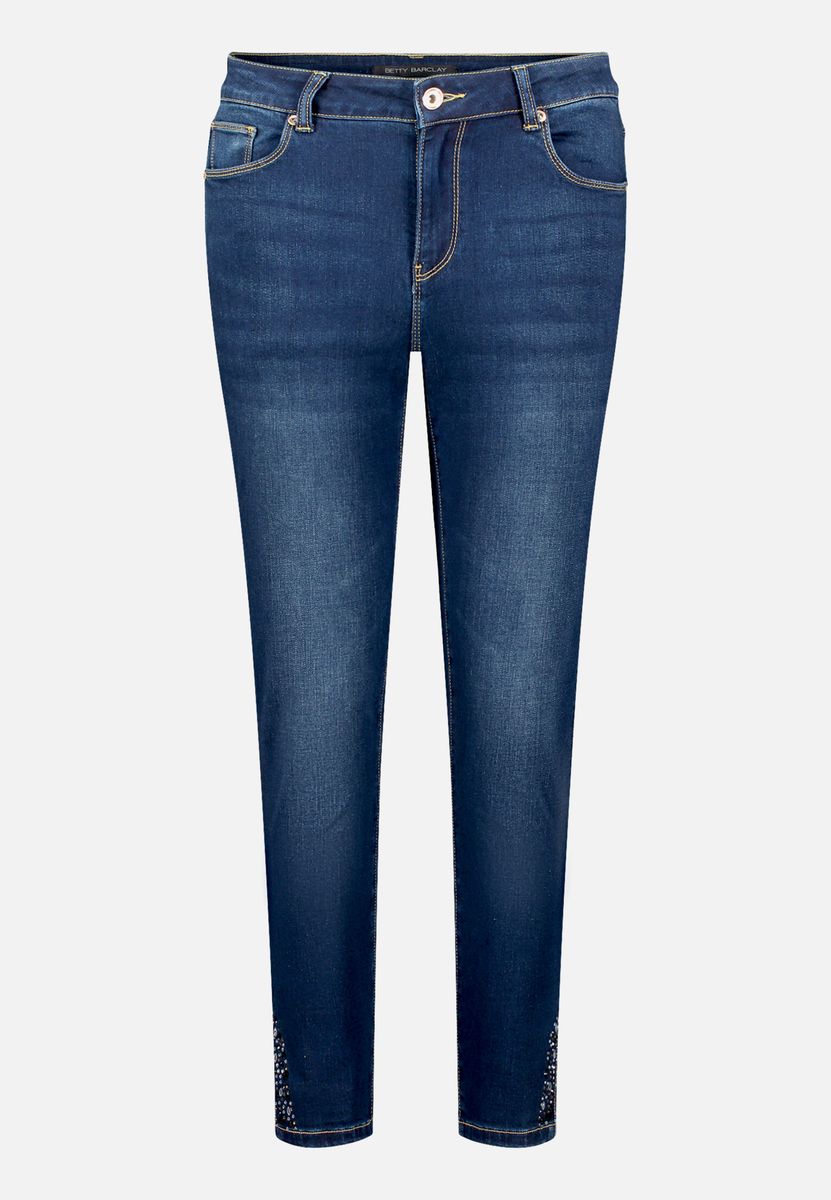 Slim-Fit 7/8-Jeans mit Strassbesatz