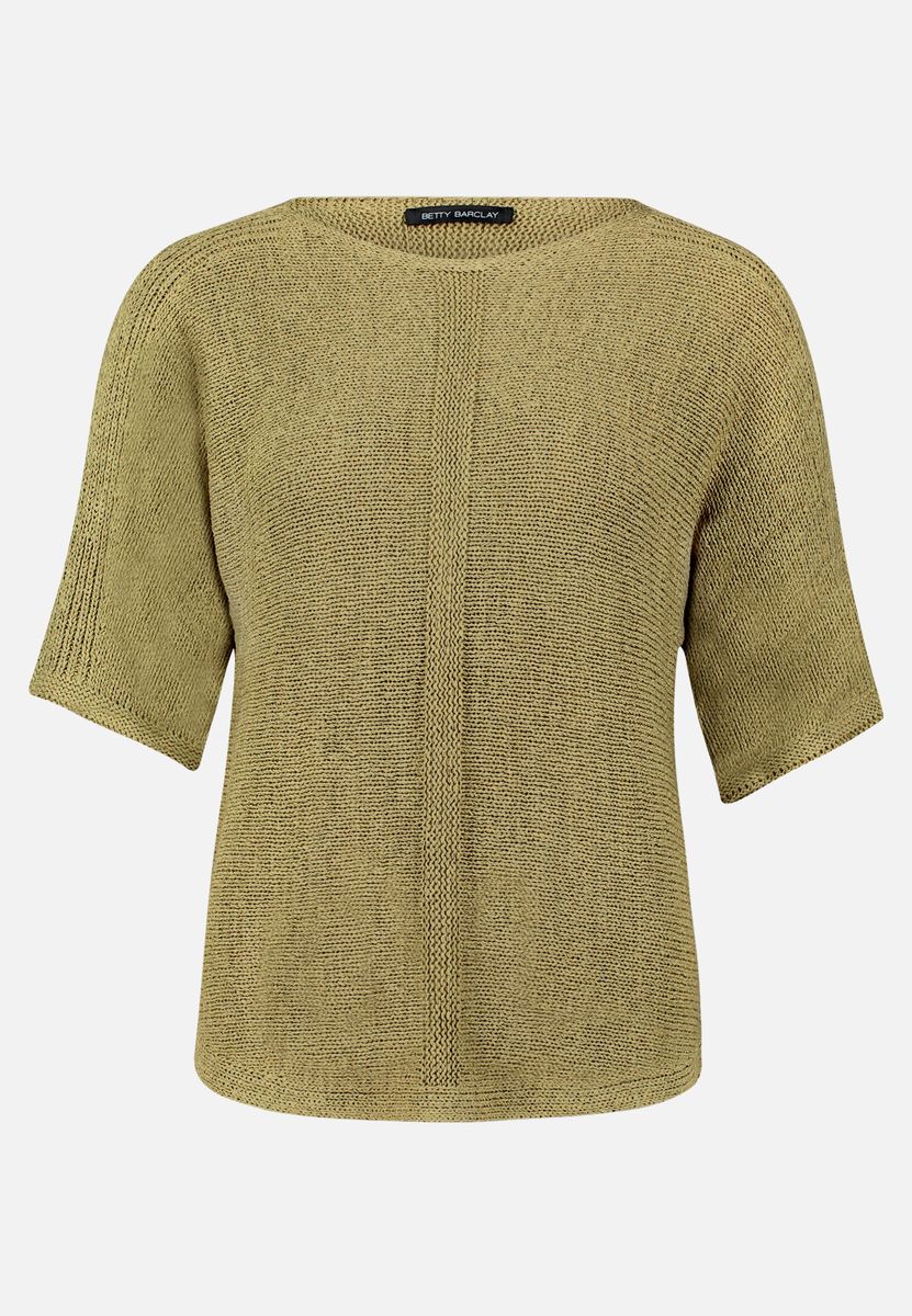 Strukturierter Kurzarm-Strickpullover