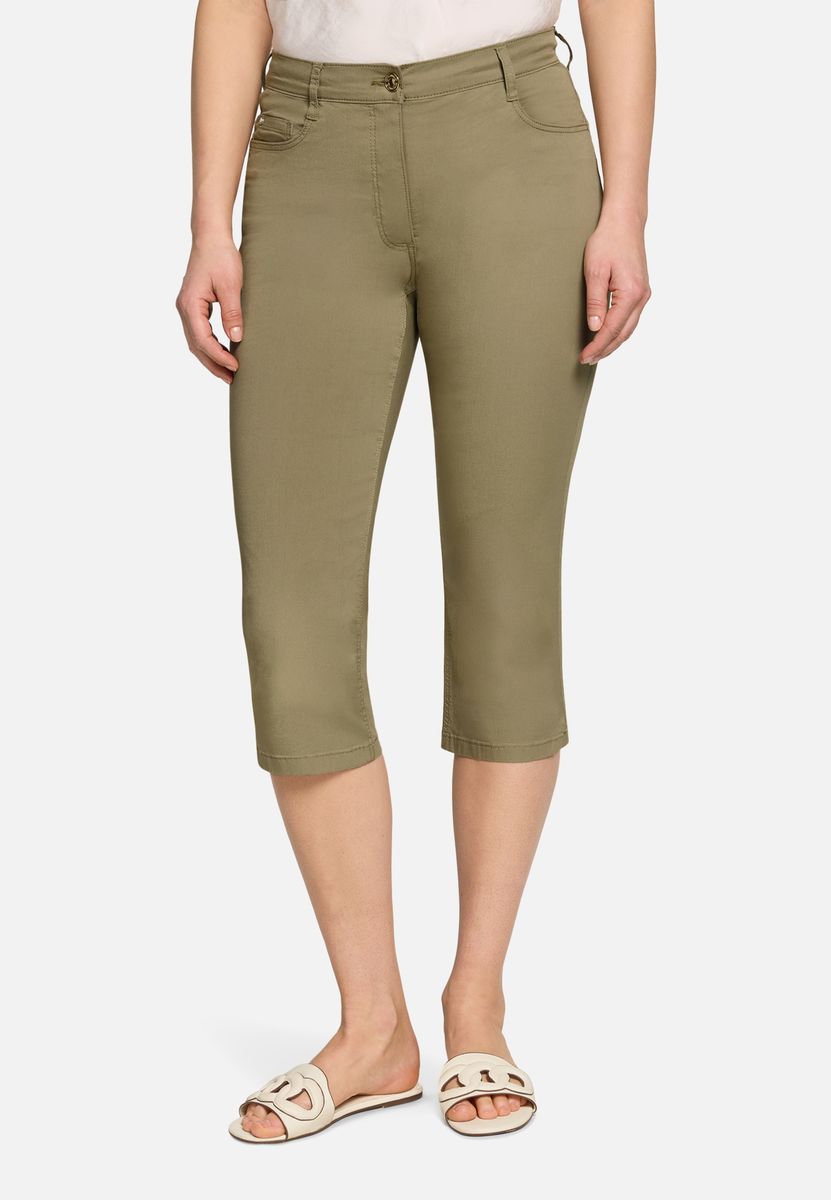 Slim Fit Caprihose mit mittelhohem Bund
