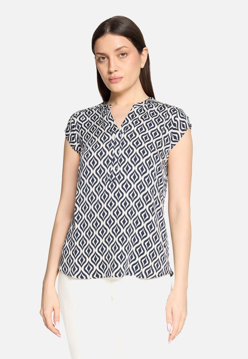 Schlupfbluse mit geometrischem Muster
