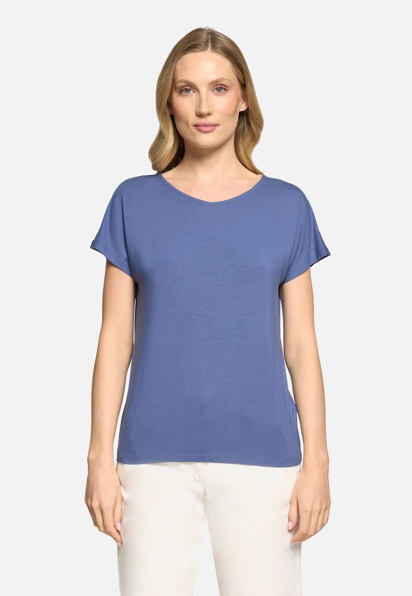 Lässiges T-Shirt mit V-Ausschnitt