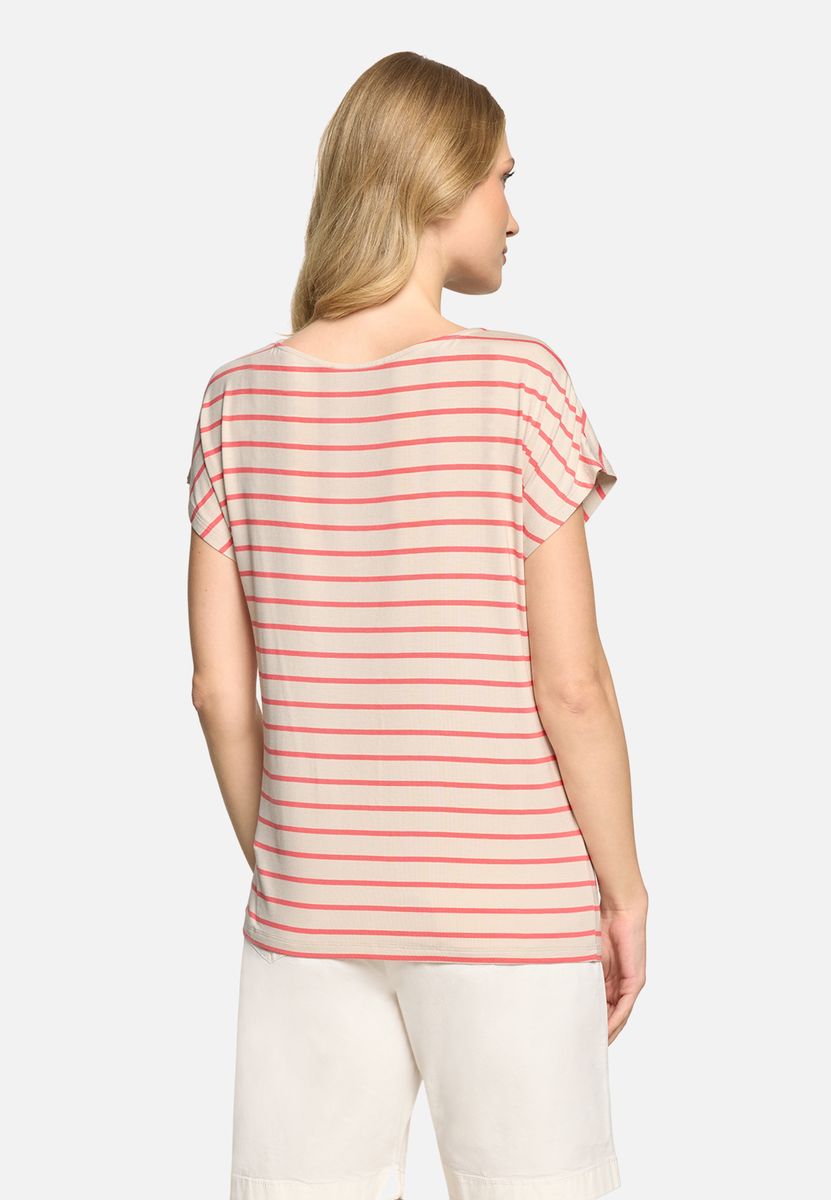 Gestreiftes Shirt mit U-Boot-Ausschnitt