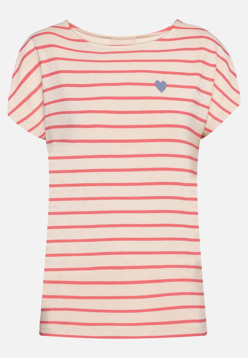 Gestreiftes Shirt mit U-Boot-Ausschnitt